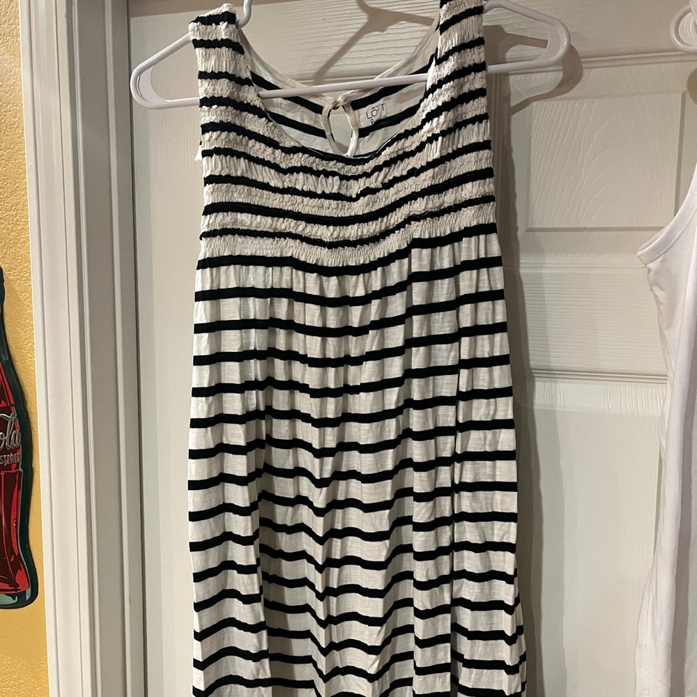 Ann Taylor Black and White Striped Swim Coverup